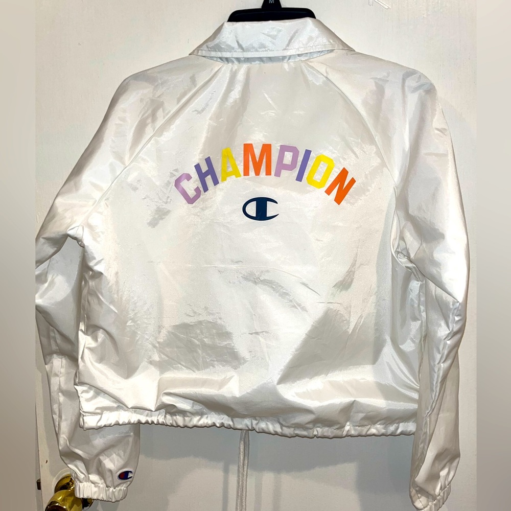 White Champion Women’s Wind breaker, Size Medium